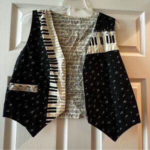 Musical Note Black and cream reversible Vest